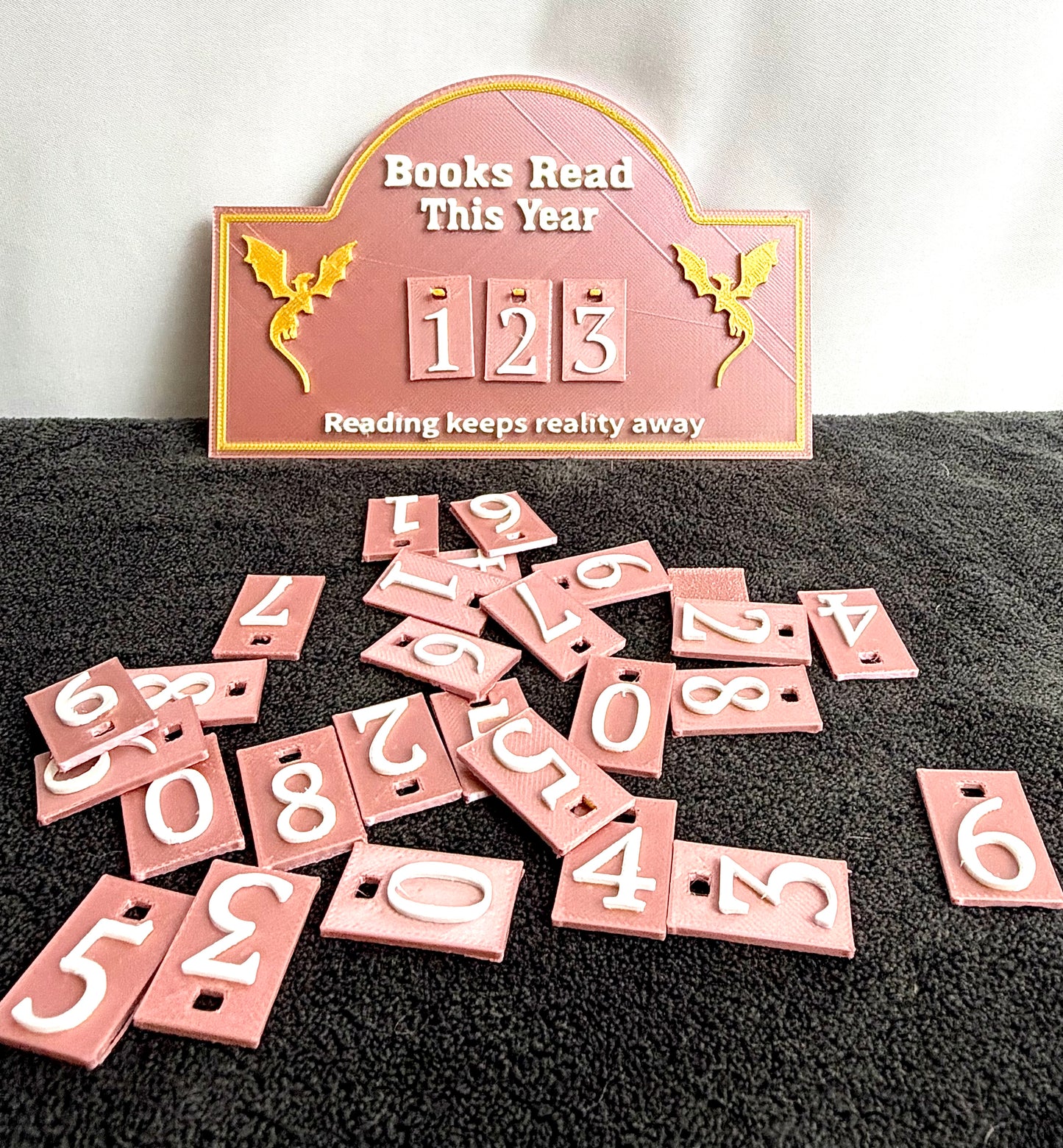 3D Printed Dragon Book Counter