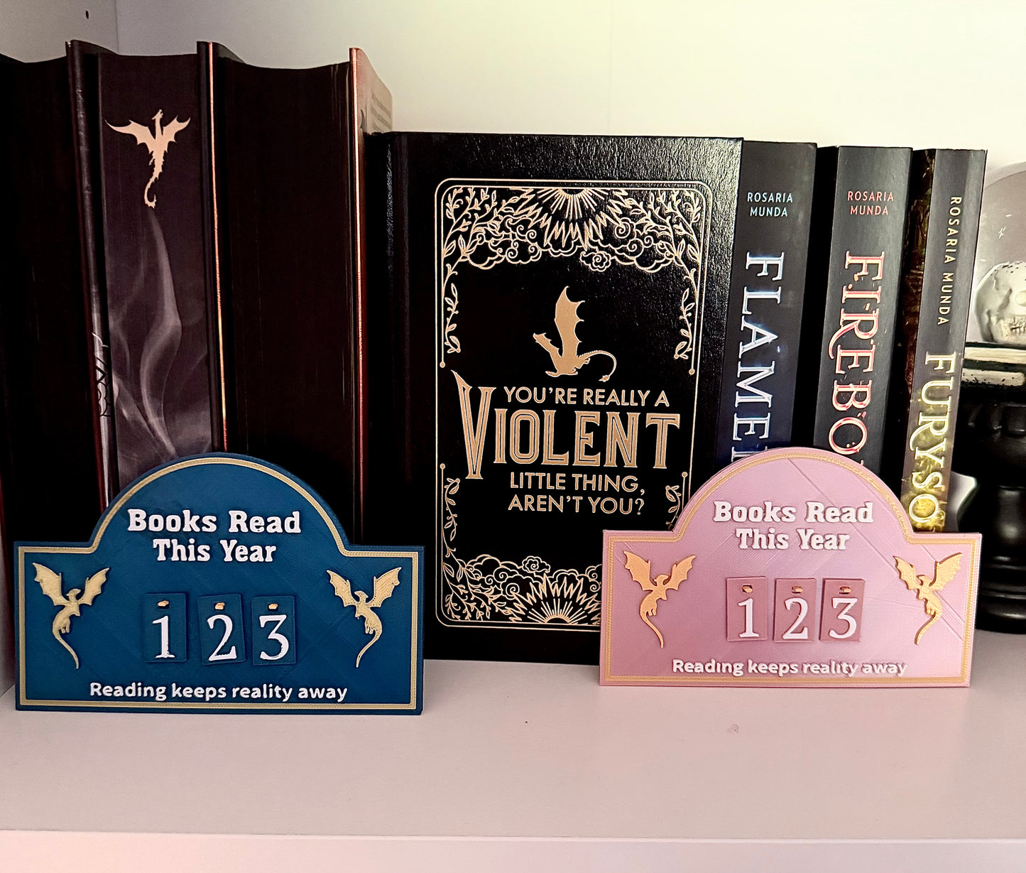 3D Printed Dragon Book Counter