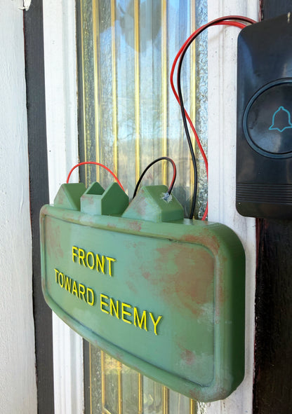 Funny Doorbell Sign – 3D Printed Novelty Claymore Door Decor