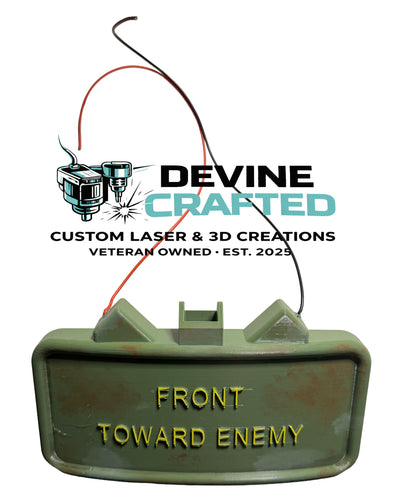 Funny Doorbell Sign – 3D Printed Novelty Claymore Door Decor